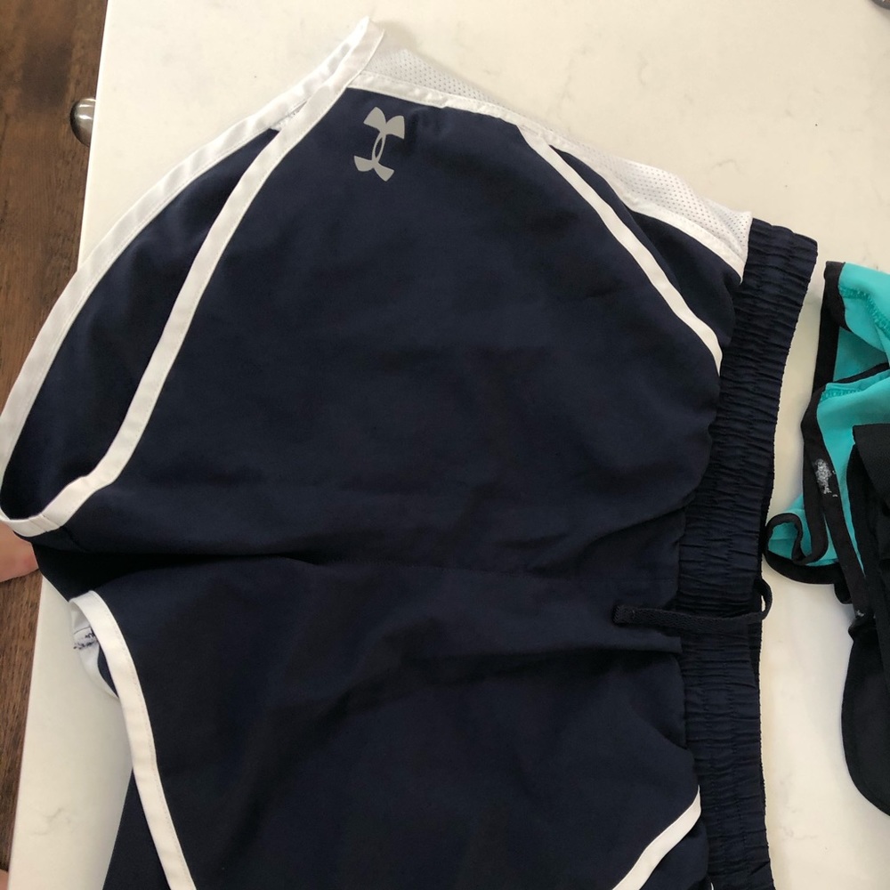 Under armour navy running shorts